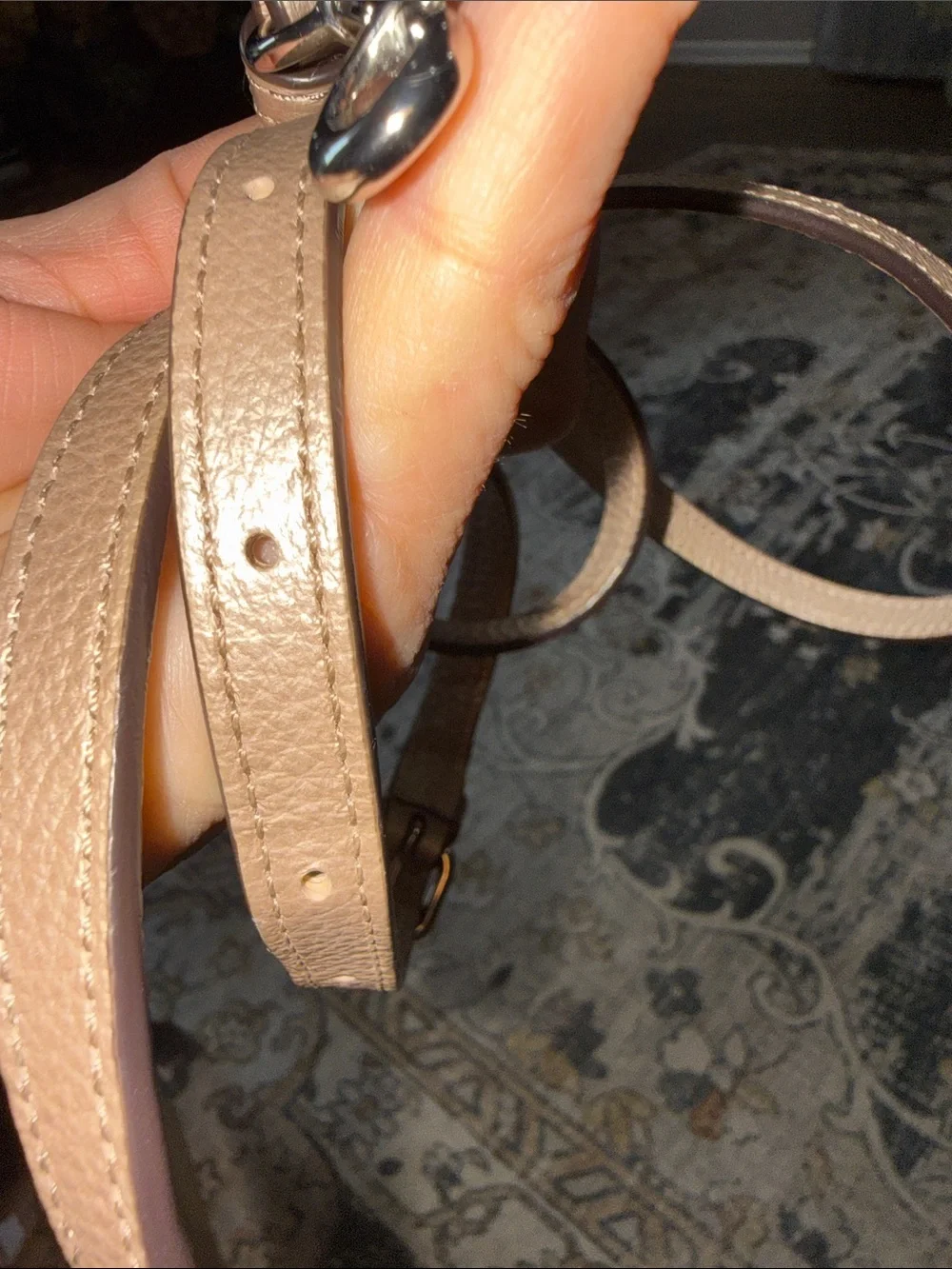 Coach  Leather Bracelet with Silver-Tone Accent